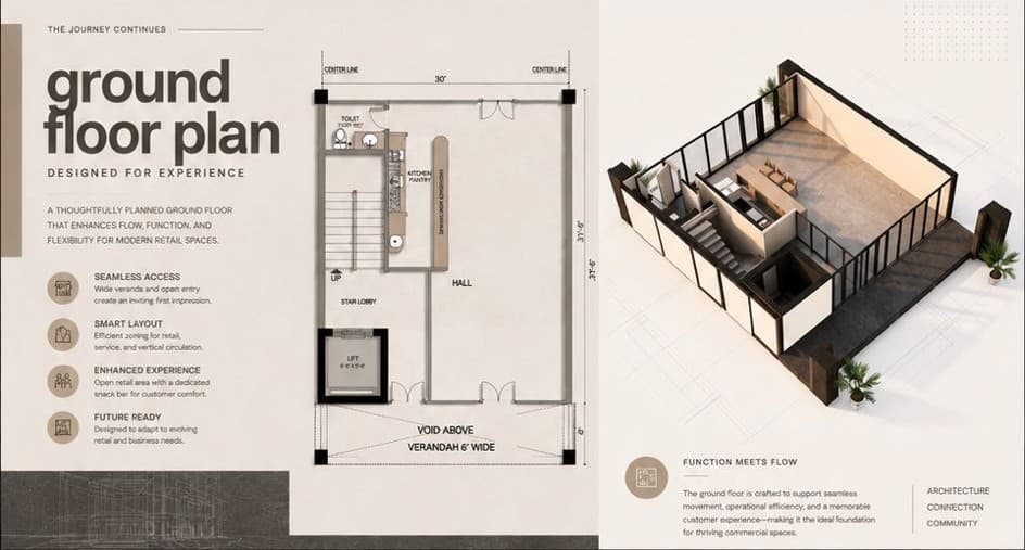 Ground Floor Plan (High-Street Retail / Reception)